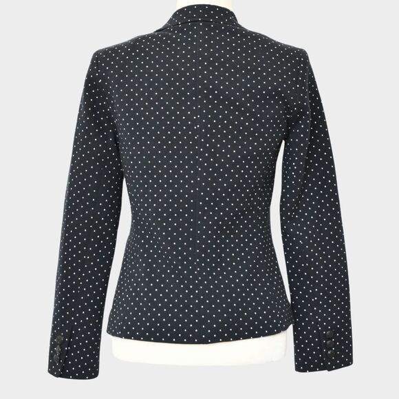 BANANA REPUBLIC Women's Single button Polka dot Blazer Black Size 2 - Picture 3 of 10